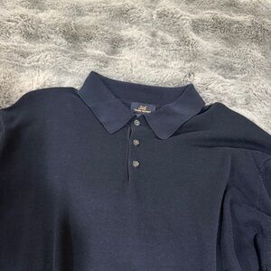 Brooks Brothers Long Sleeve Dark Blue Silk Polo Sweater